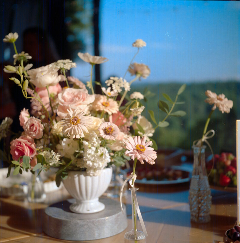 a brightly lit boquet  captured perfectly on film