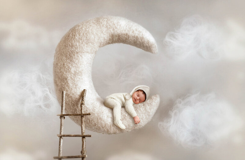 Baby posed for Newborn Photoshoot in Charleston, SC Newborn Photography Studio.