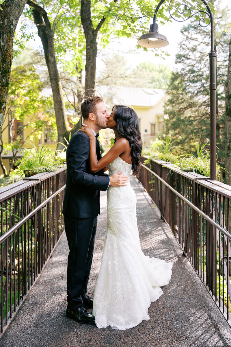 Colorful bridesmaids portrait on steps of Rodin Museum in Philadelphia