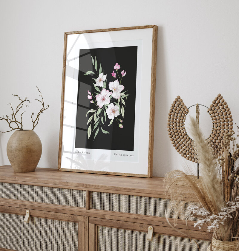 Rose sweetpea mock up table