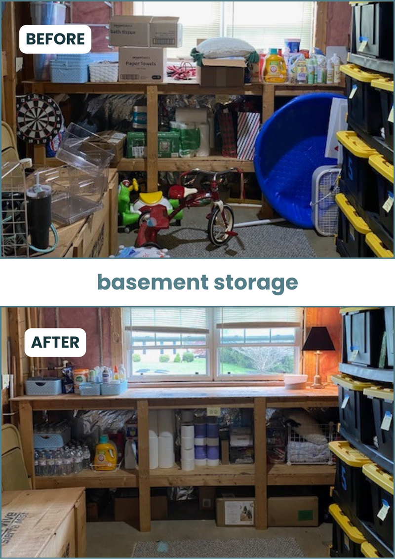 home organization for basement storage