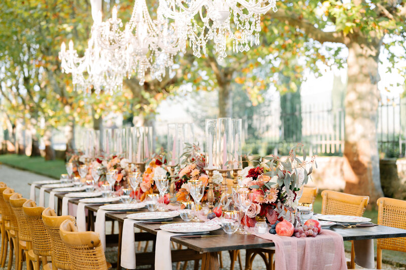Wedding estate table in Tuscany at Villa la Selva