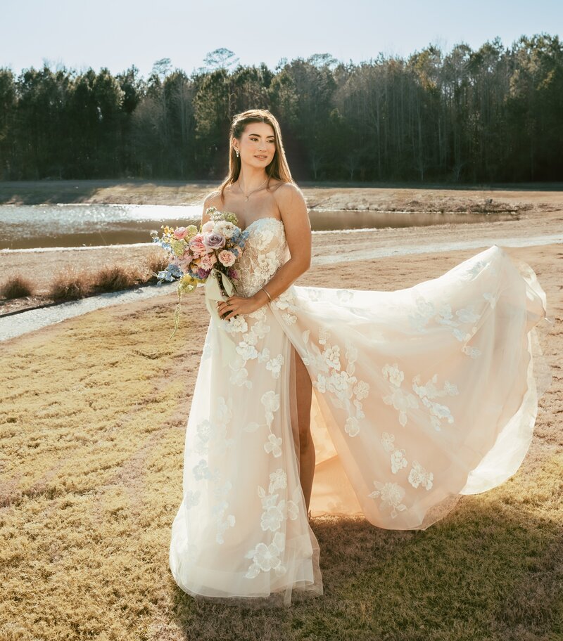 Bride-Wedding-Dress-Outdoors-The-Legacy-at-Willow-Pond