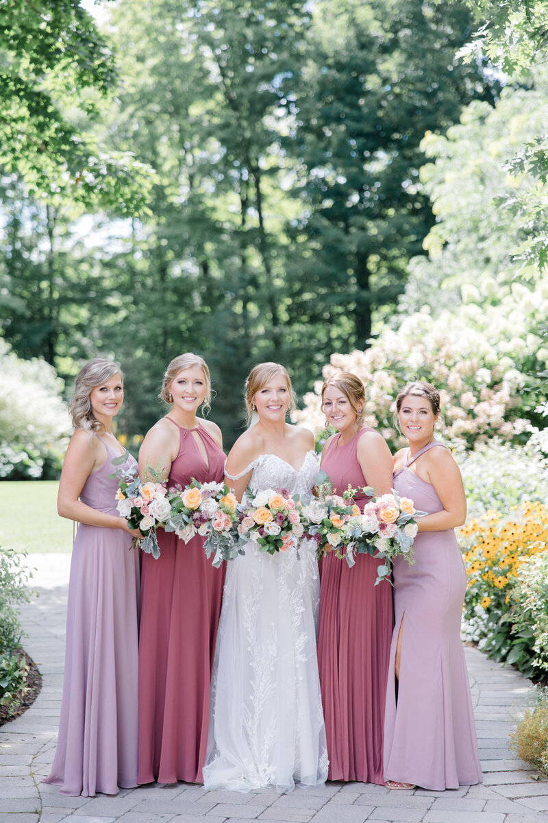 Bride and Bridesmaids at Temple's Sugar Bush Wedding Photographed by Ottawa Wedding Photographer, Brittany Navin Photography