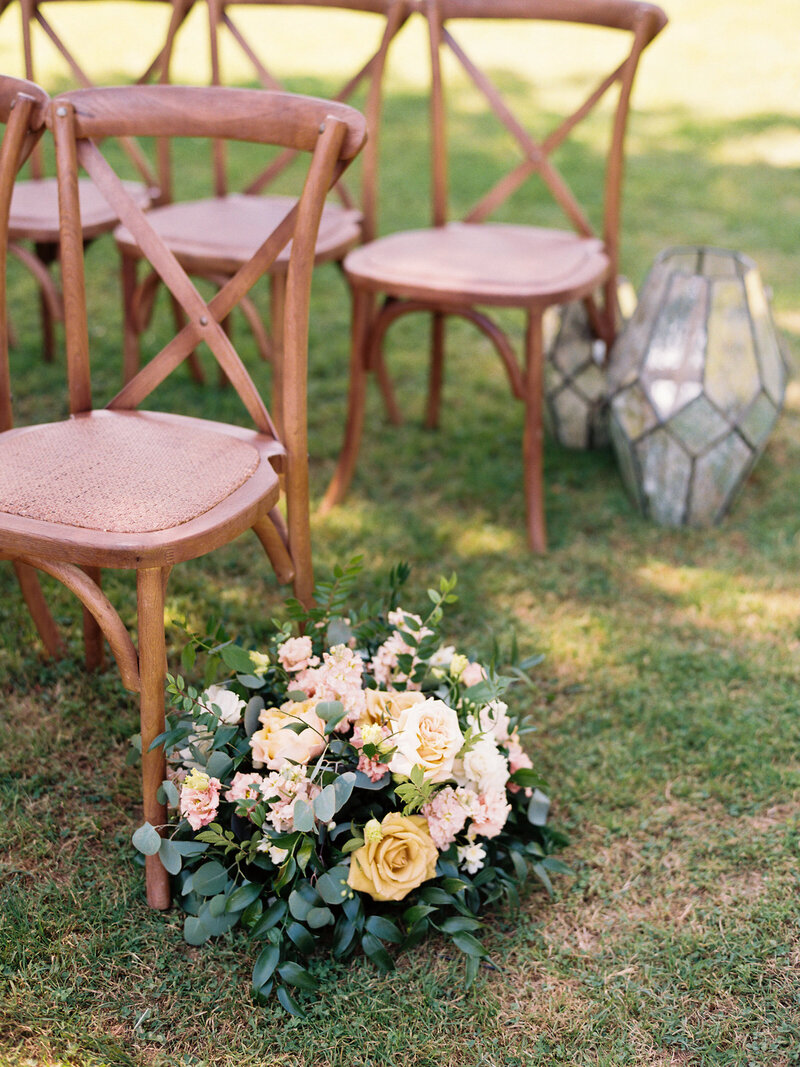 Outdoor wedding ceremony decor