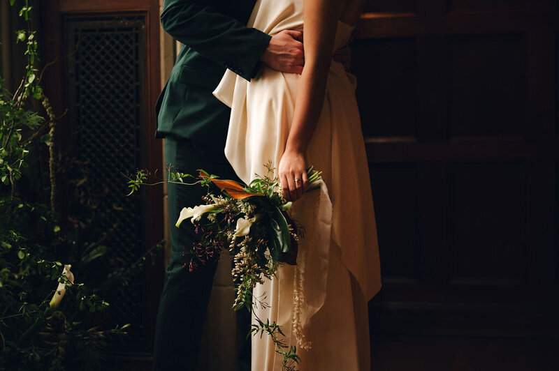 Earthy wedding bouquet in Georgia.