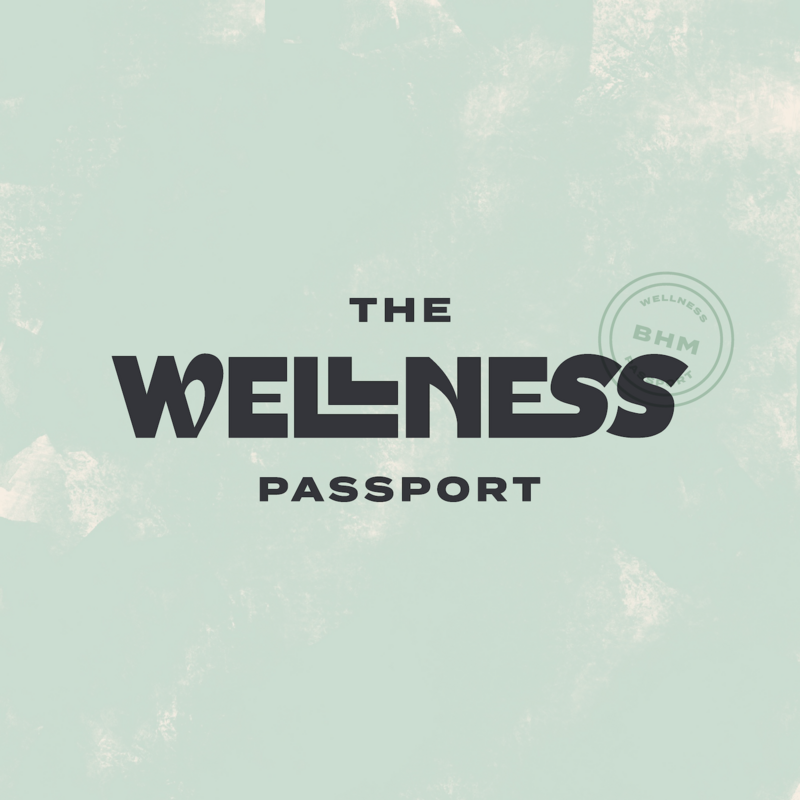 The Wellness Passport logo on minty textured background