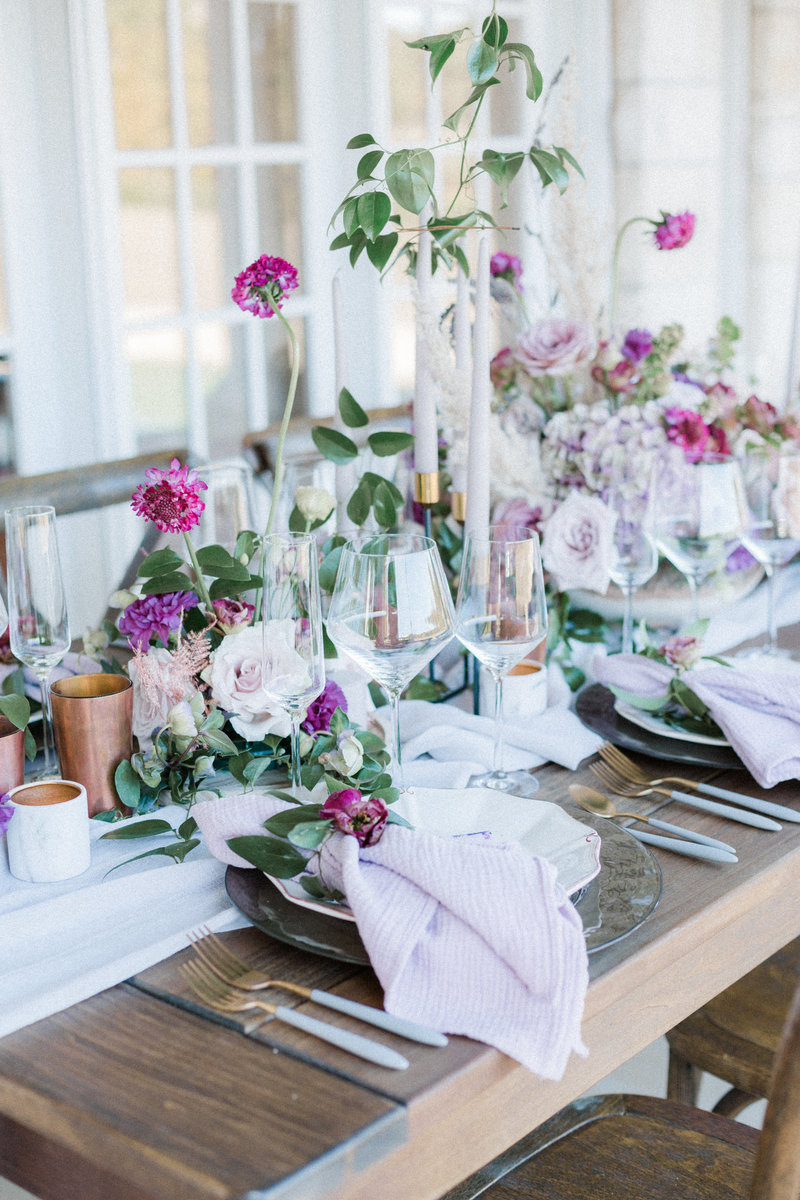 Elissa Pace Destination Wedding Photographer image of tablescape at The Olana Dallas