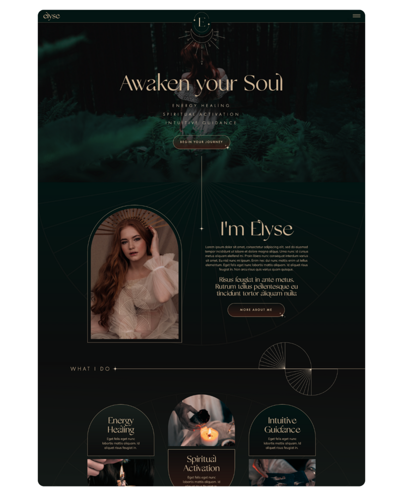 luxury and spiritual Showit website template designed by WebMaven