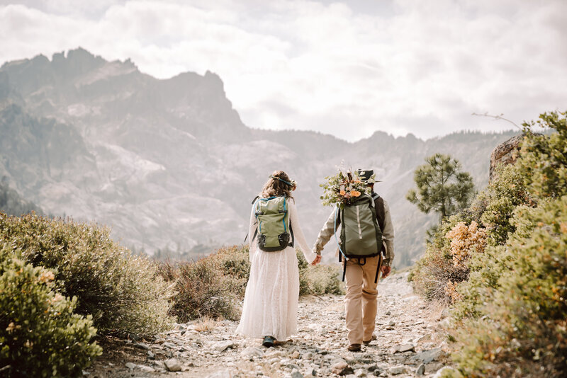 northern California elopement couple walking