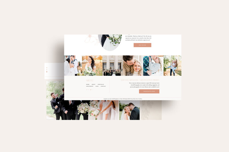 a mockup showing a warm photographer website