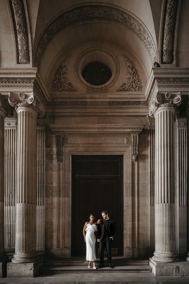 editorial wedding and elopement photographer in paris cool modern art style