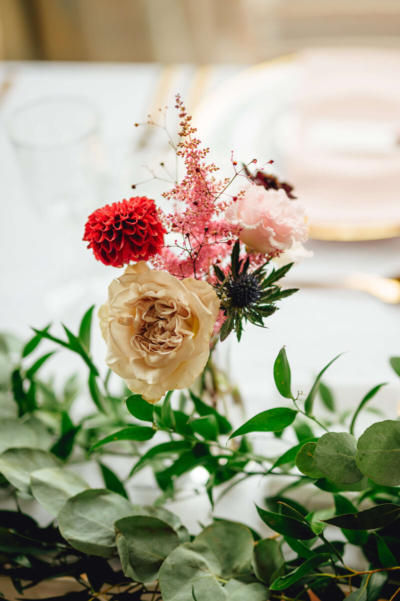 Bud vase of flowers at Homme House