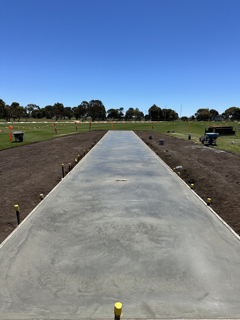 Concrete foundation for sports recreation facilities in Warrnambool