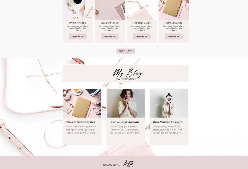 Revamp your Wix website with this beautiful feminine Wix template!