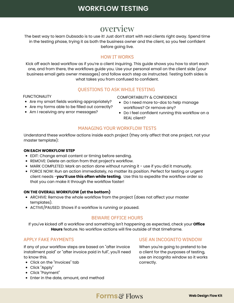 FF Workflow Testing Guide