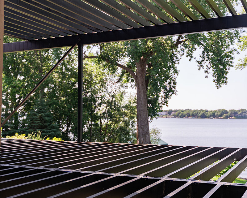 View towards Lake Minnetonka from a steel deck frame using Fortress Evolution. 