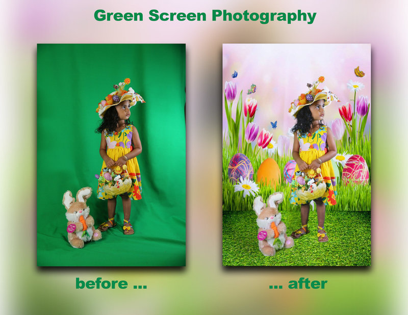 Sample of Easter themed green screen services. By Ross Photography, Trinidad, W.I..