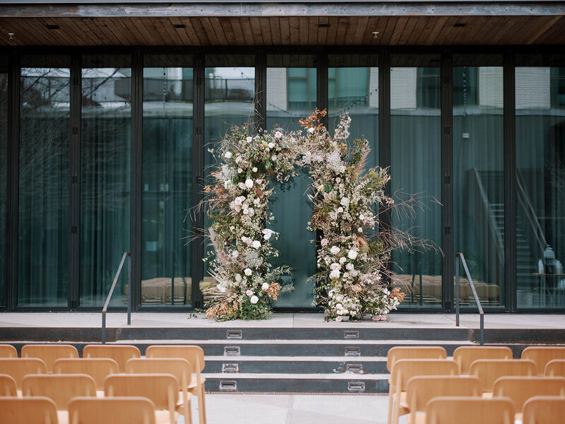 Modern ceremony setup at South Congress Hotel wedding planned by Bianca Nichole and Co