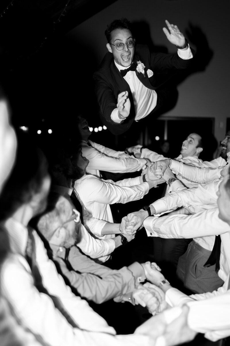 Direct flash party shot at Jewish wedding