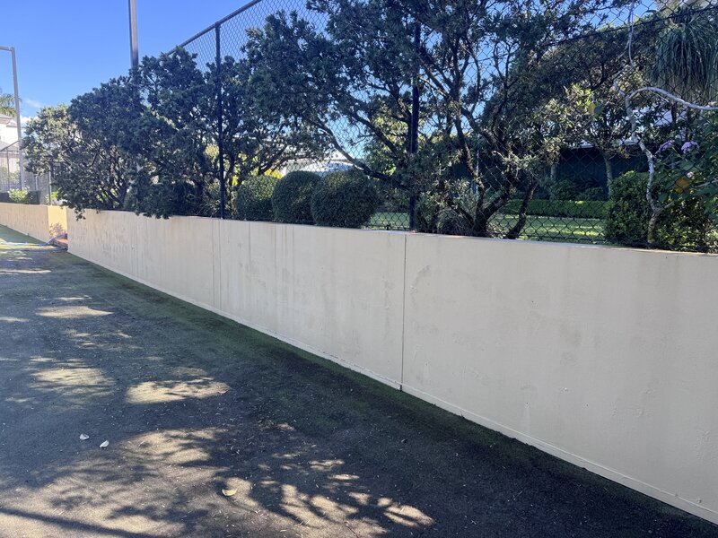Pressure washing retaining wall in Brisbane 