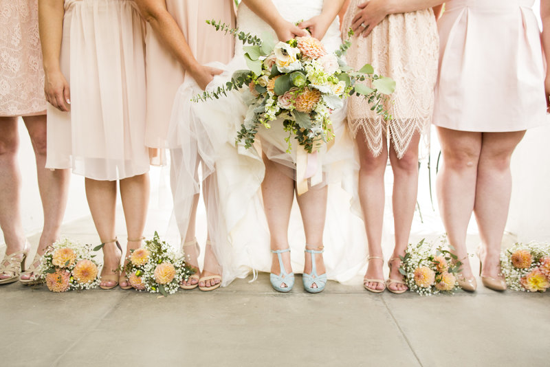 Wedding Photography, close up of bridal party's feet