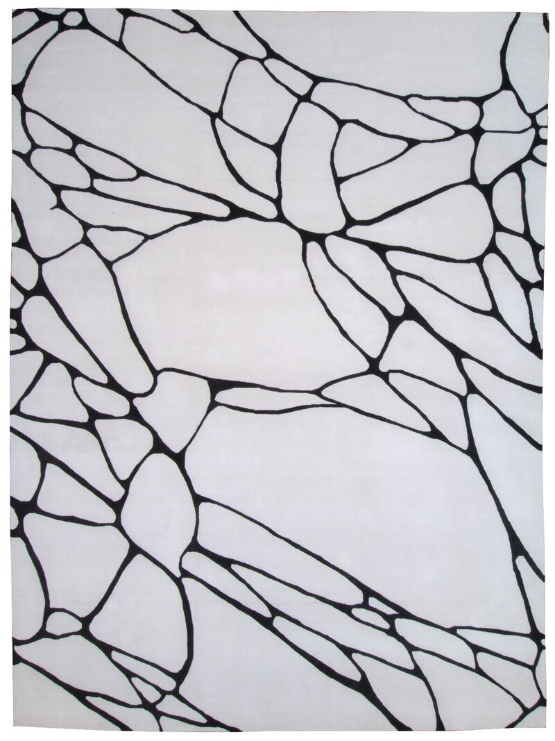 Coral I Rug Black and White