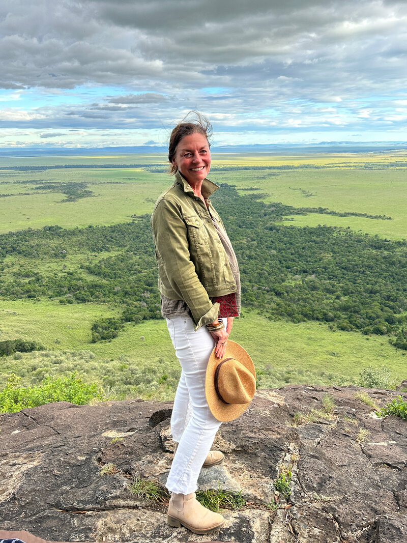 Lori Standing overlooking Masai Mara