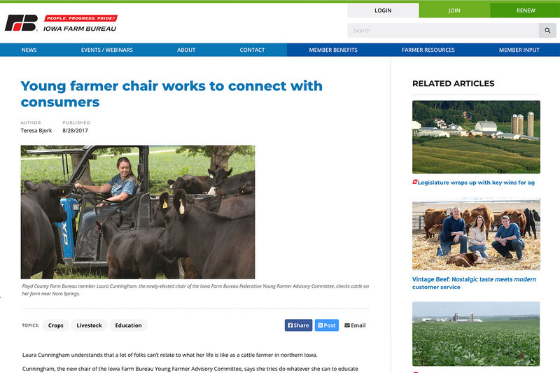 Iowa Farm Bureau: Young farmer chair works to connect with consumers
