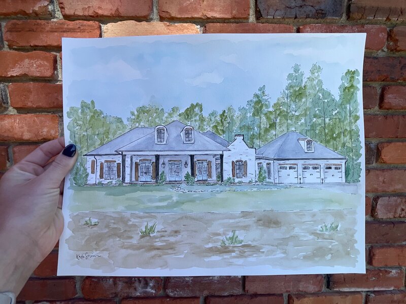 painting of house