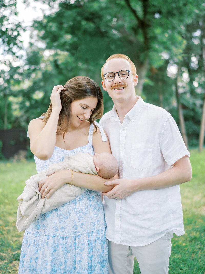 Luxury elegant newborn family portraits in Highland Park. Tate Smith