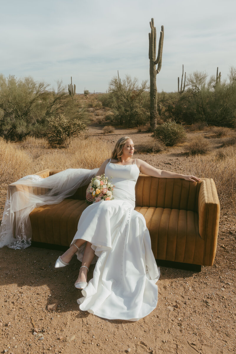 Adventurous couple hiking red rock trail in Sedona for their documentary-style elopement