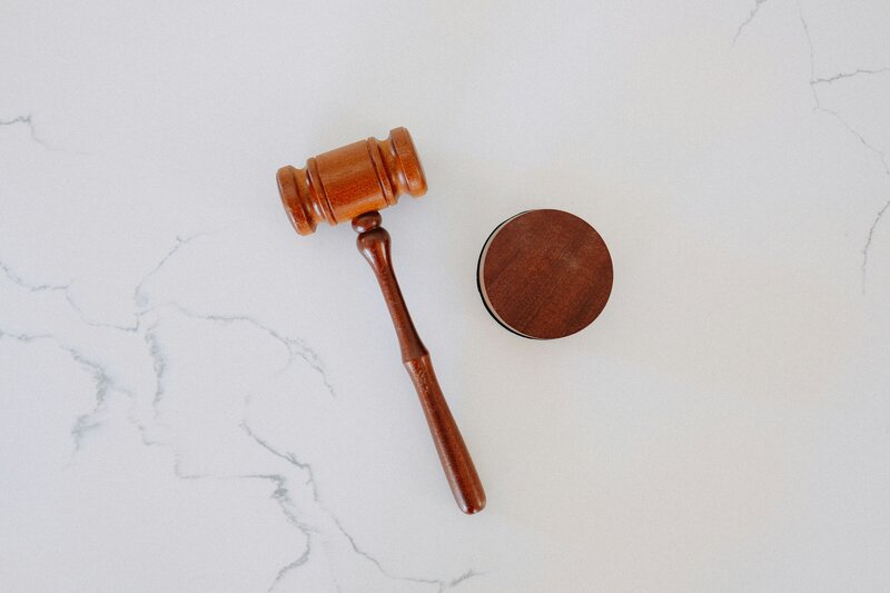 Gavel on table