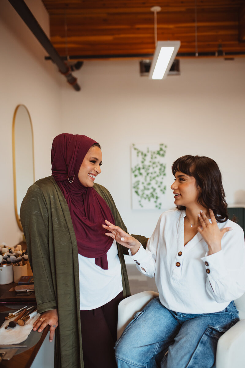 Calm bridal morning makeup session at ODARA studio