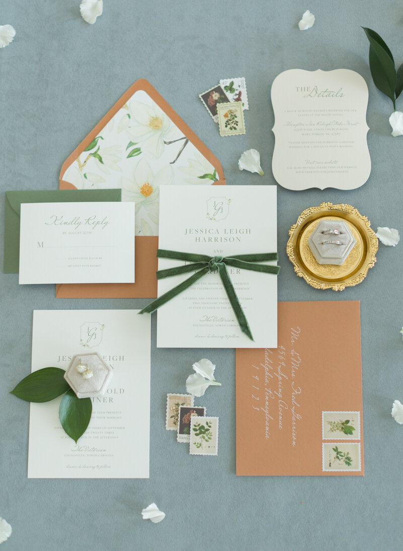 Terra cotta wedding invite