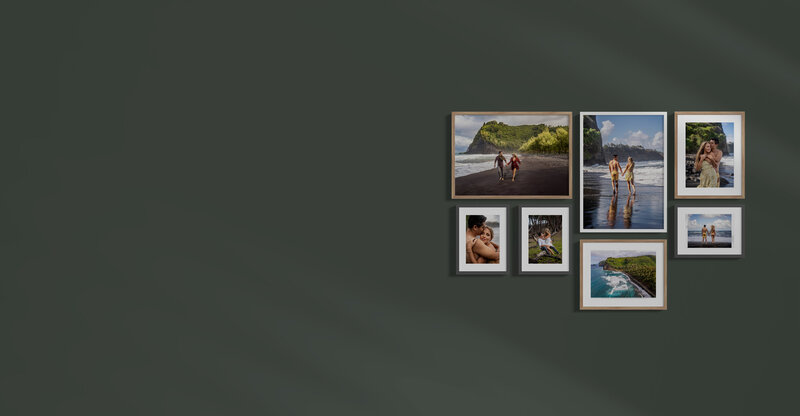 hawaii engagement photography framed as wall art