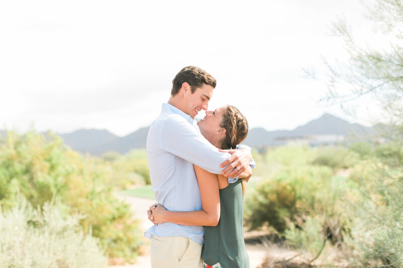 A sunrise engagement session captured in Scottsdale, Arizona