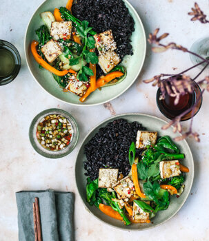recipebox tofo blackrice food photography