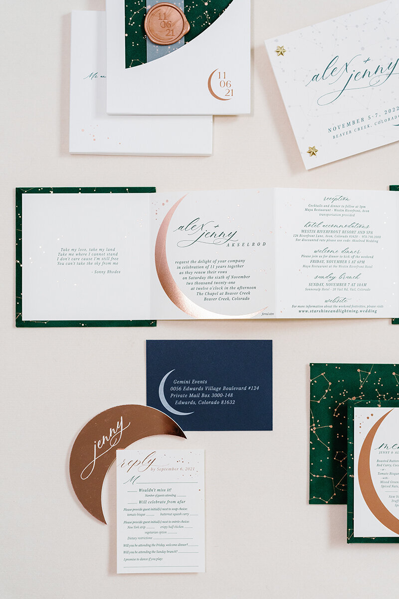 Celestial Velvet Wedding Invitations