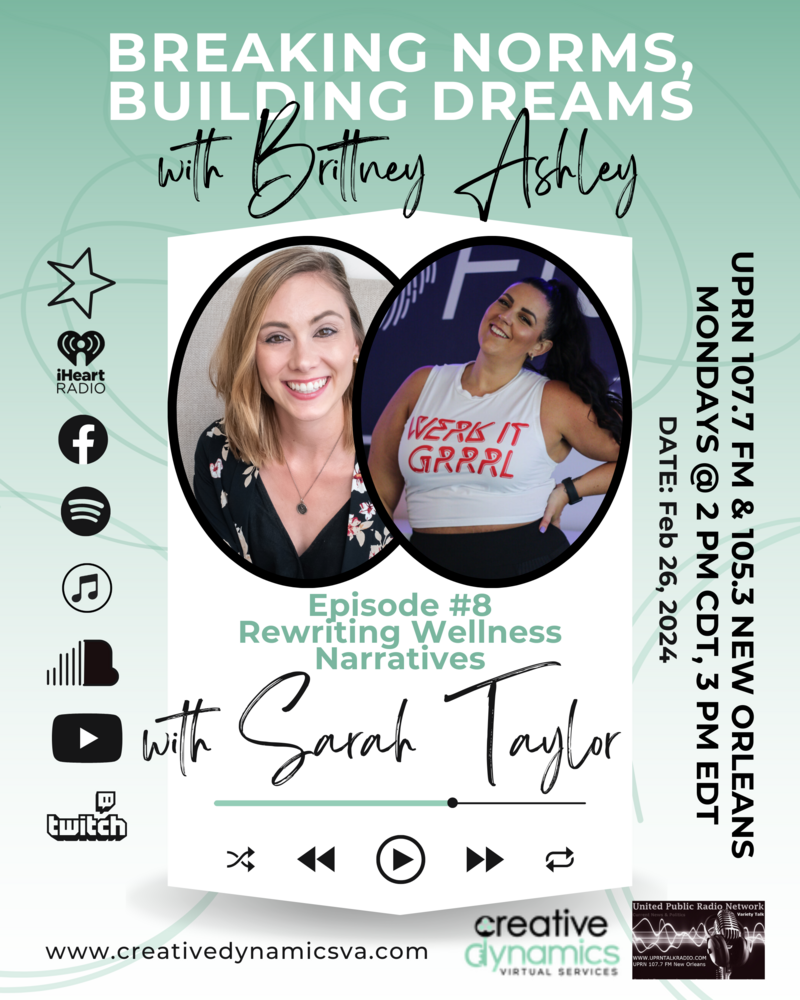Join Brittney Ashley on 'Breaking Norms, Building Dreams' as she discusses body empowerment and Sarah Taylor's new book. With 173k plays, this inspiring episode is a must-listen for anyone seeking to embrace self-love and empowerment.
