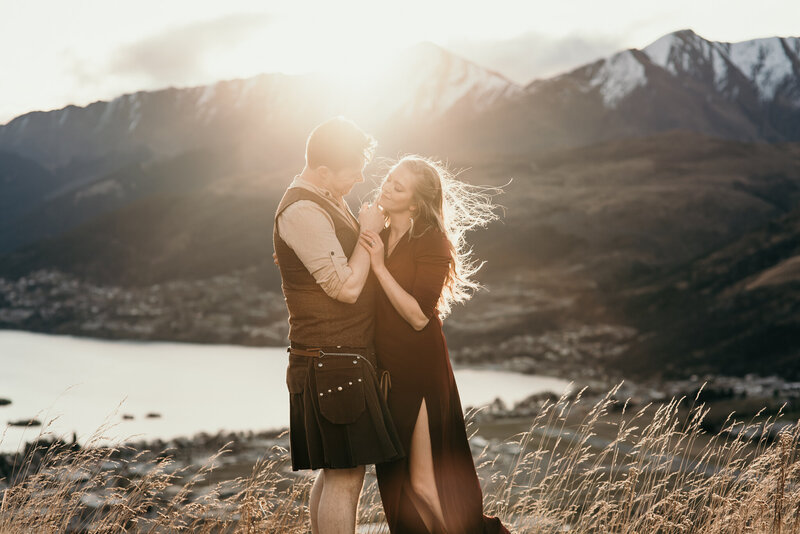 Couple in Queenstown New Zealand on their multi-day elopement