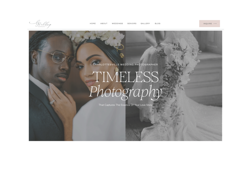Custom Showit Website Design for Luxe Wedding Photographer