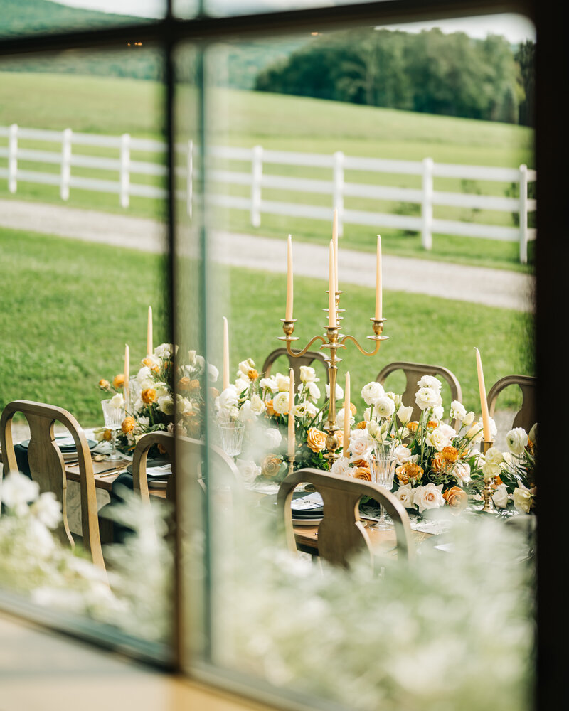 Details captured through a window by palm beach wedding photographer