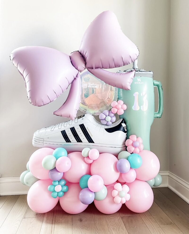 number letter balloons helium bouquets