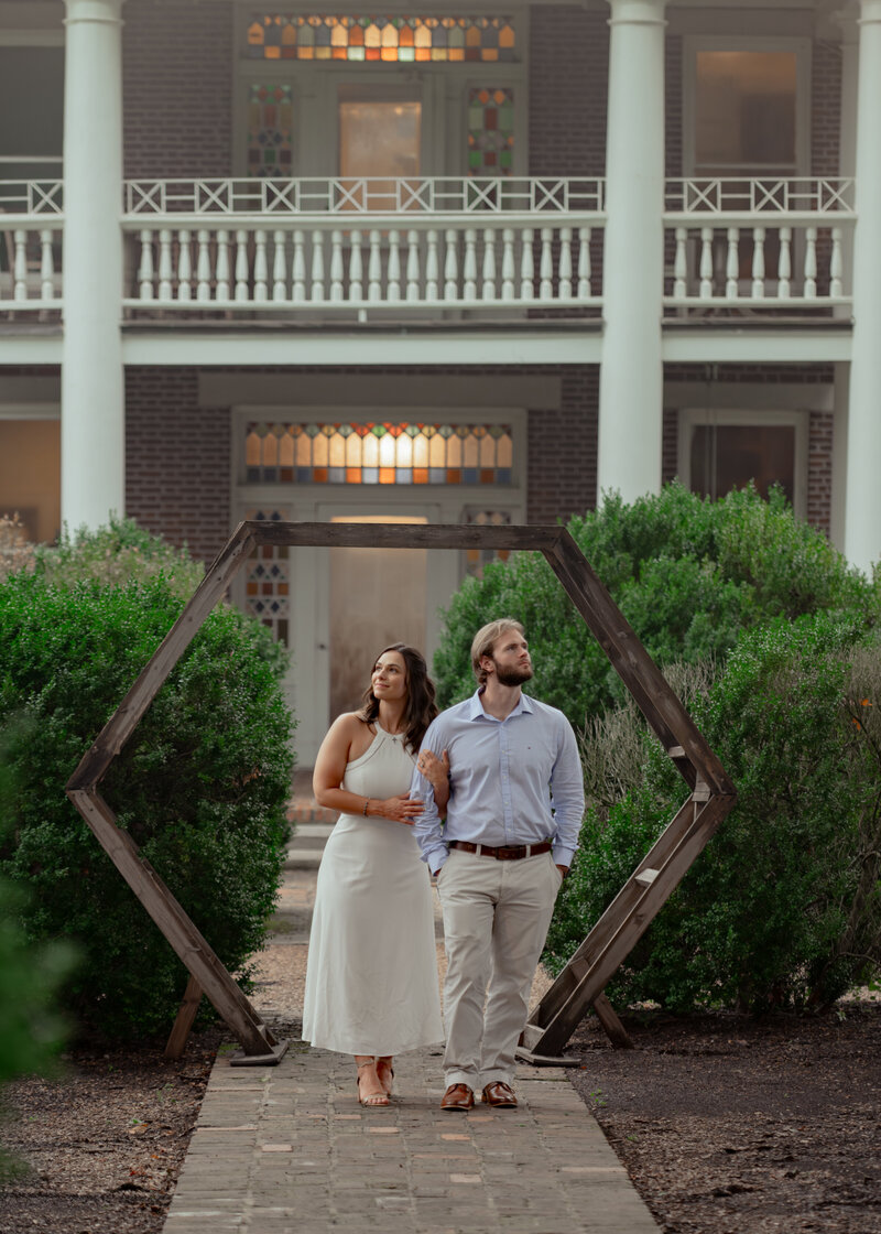 a dreamy image of a catholic couple during their engagment session in thompson's station, tn