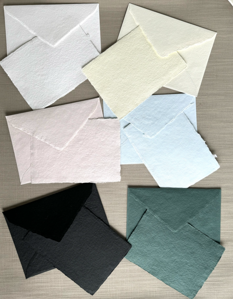 Assorted paper kits providing materials for creative flat lay backgrounds