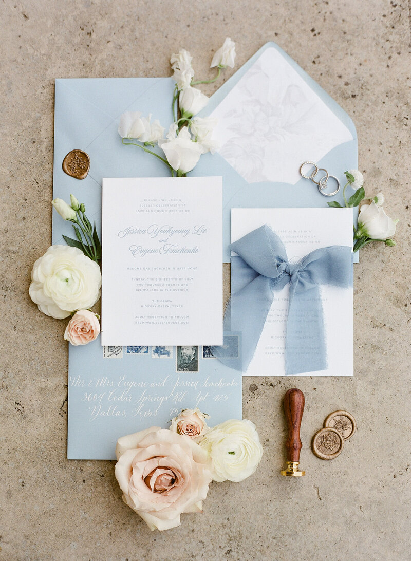 Wedding invitations designed by our Olana bride