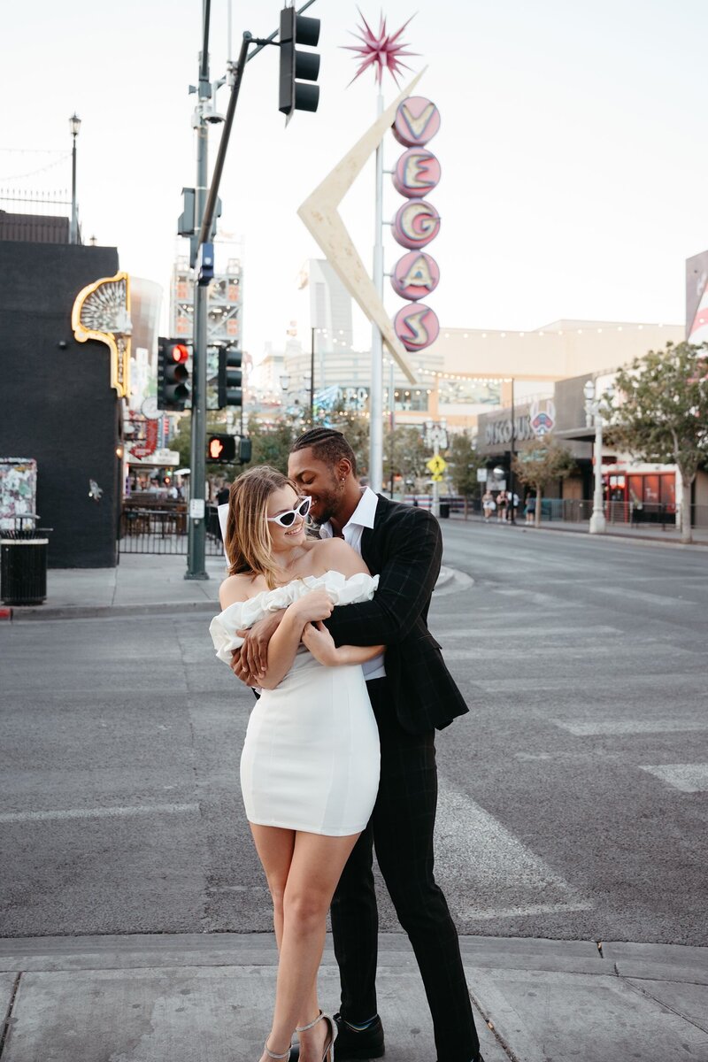 Bride and groom Vegas streets