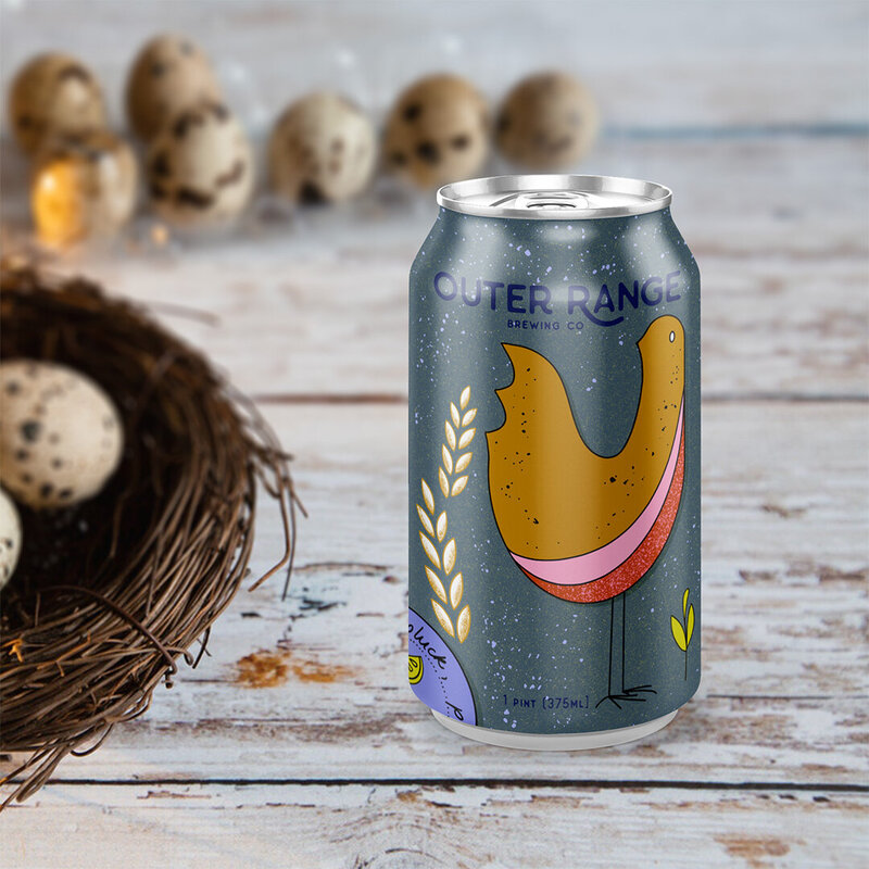 A custom illustrated can art design  for local brwery