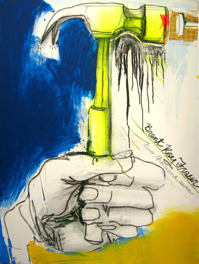 Brent Ray Fraser Self Portrait Hand with Hammer, 2007